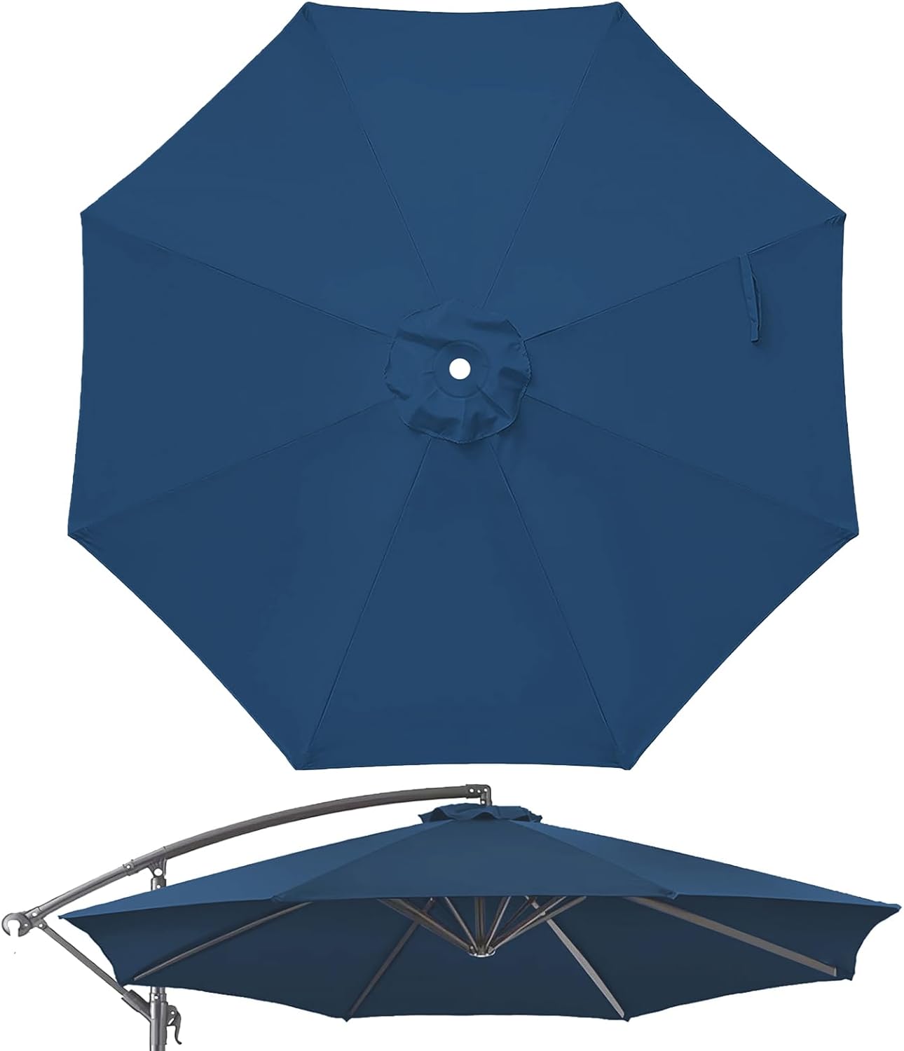 SUNGUARD UMBRELLAS 10 ft Patio Umbrella Replacement Canopy, 8-Rib Outdoor Umbrella Fabric Cover for Hanging Offset, Cantilever, and Market Umbrellas, 300D Polyester, Canopy Only