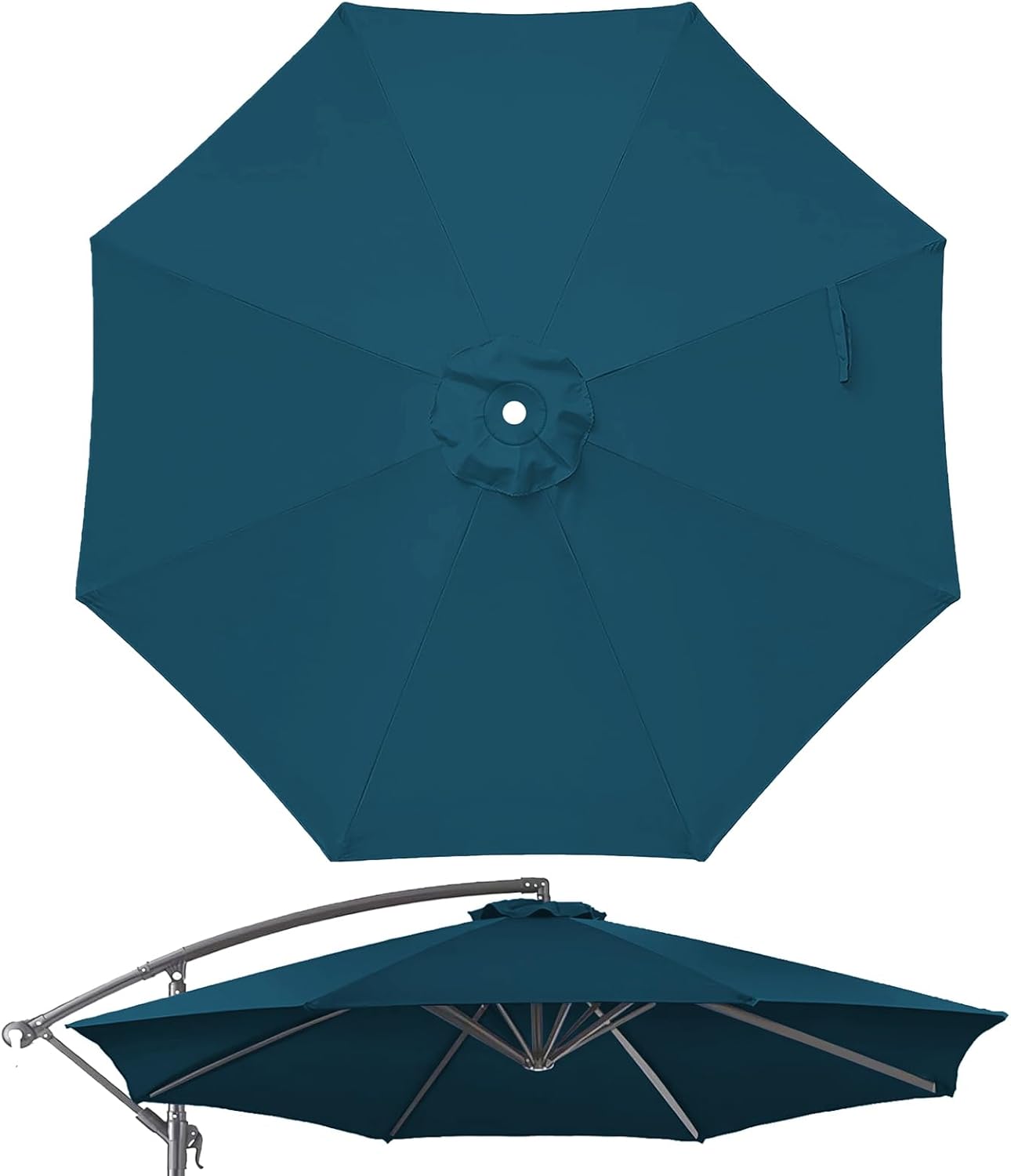 SUNGUARD UMBRELLAS 10 ft Patio Umbrella Replacement Canopy, 8-Rib Outdoor Umbrella Fabric Cover for Hanging Offset, Cantilever, and Market Umbrellas, 300D Polyester, Canopy Only