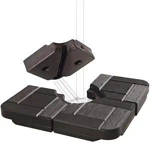 SUNGUARD UMBRELLAS 4-Piece 190 lb Fillable Cantilever Umbrella Base, Heavy Duty Water or Sand Fillable Offset Patio Umbrella Weight Stand, Black, for 9 ft to 10 ft Outdoor Umbrellas