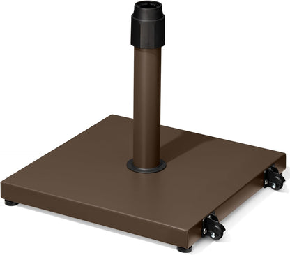 SUNGUARD UMBRELLAS 45 lb Patio Umbrella Base with Wheels, Heavy Duty Pre-Filled Concrete Outdoor Umbrella Stand, Wind-Resistant Base for 6–12 ft Umbrellas