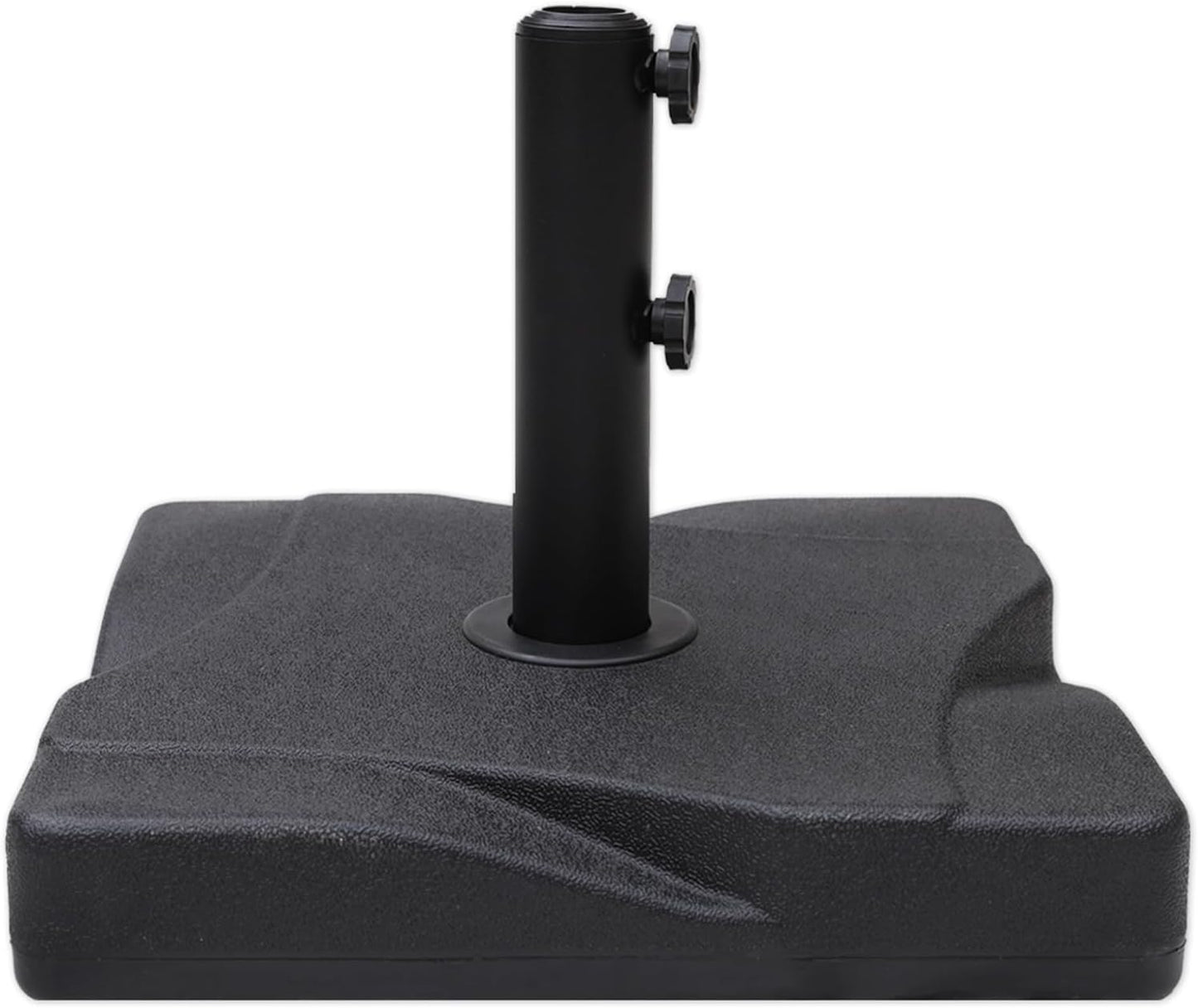 SUNGUARD UMBRELLAS Heavy Duty Round Patio Umbrella Base, Cement-Filled Outdoor Market Umbrella Stand with Adjustable Pole Reducers, Tightening Knobs, Black, Fits 1.3 in to 1.9 in Poles