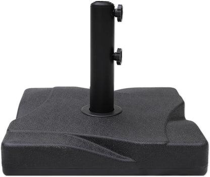 SUNGUARD UMBRELLAS Heavy Duty Round Patio Umbrella Base, Cement-Filled Outdoor Market Umbrella Stand with Adjustable Pole Reducers, Tightening Knobs, Black, Fits 1.3 in to 1.9 in Poles