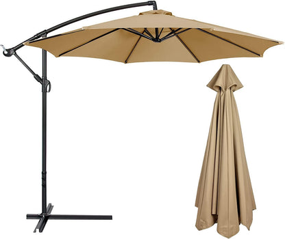 SUNGUARD UMBRELLAS 10 ft Patio Umbrella Replacement Canopy, Outdoor Market Table Umbrella Fabric Cover for 6-Rib or 8-Rib Frames, Polyester Canopy Only, for Backyard, Garden, Patio, Poolside
