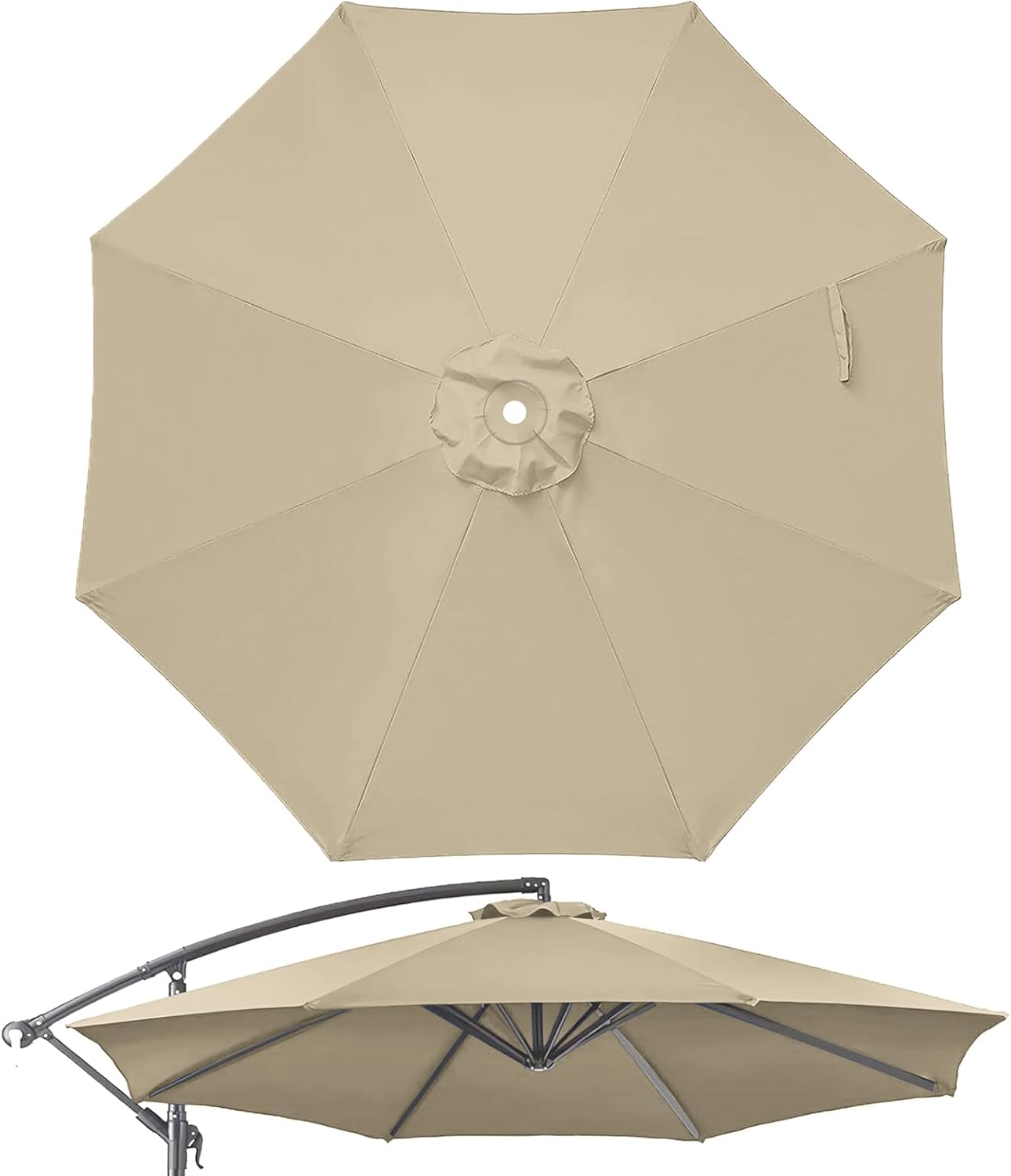 SUNGUARD UMBRELLAS 10 ft Patio Umbrella Replacement Canopy, 8-Rib Outdoor Umbrella Fabric Cover for Hanging Offset, Cantilever, and Market Umbrellas, 300D Polyester, Canopy Only