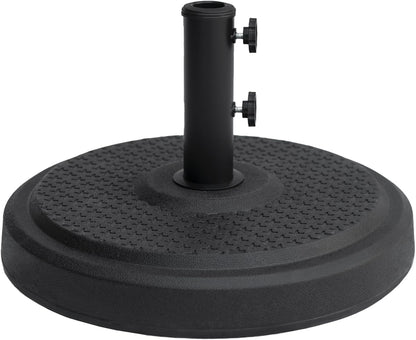 SUNGUARD UMBRELLAS Heavy Duty Round Patio Umbrella Base, Cement-Filled Outdoor Market Umbrella Stand with Adjustable Pole Reducers, Tightening Knobs, Black, Fits 1.3 in to 1.9 in Poles