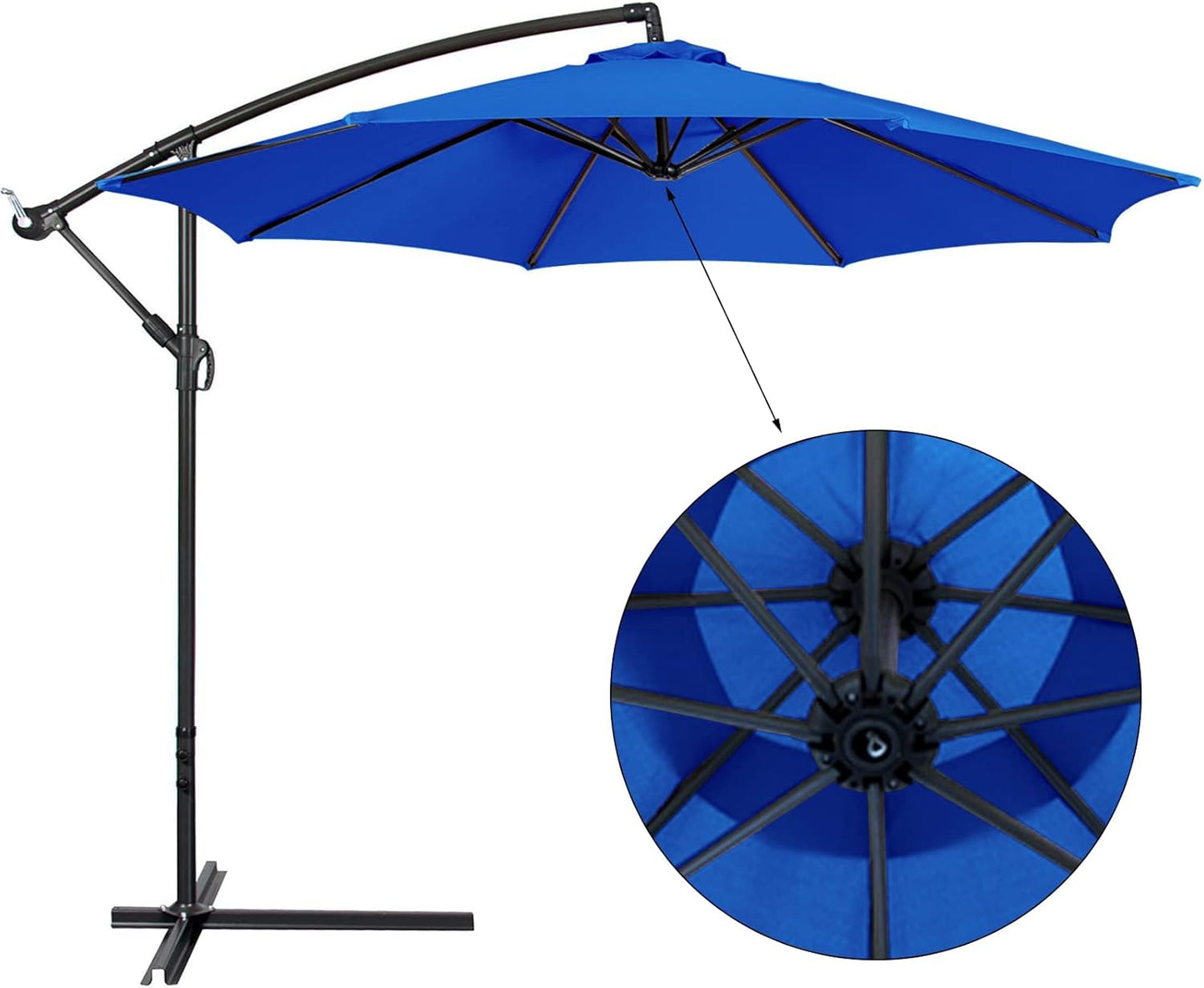 SUNGUARD UMBRELLAS 10 ft Patio Umbrella Replacement Canopy, Outdoor Market Table Umbrella Fabric Cover for 6-Rib or 8-Rib Frames, Polyester Canopy Only, for Backyard, Garden, Patio, Poolside