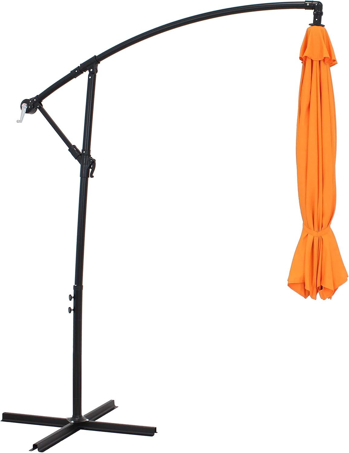 SUNGUARD UMBRELLAS 9.5 ft Cantilever Patio Umbrella with Crank, Air Vent, Polyester Canopy, Steel Pole and Cross Base for Outdoor Shade