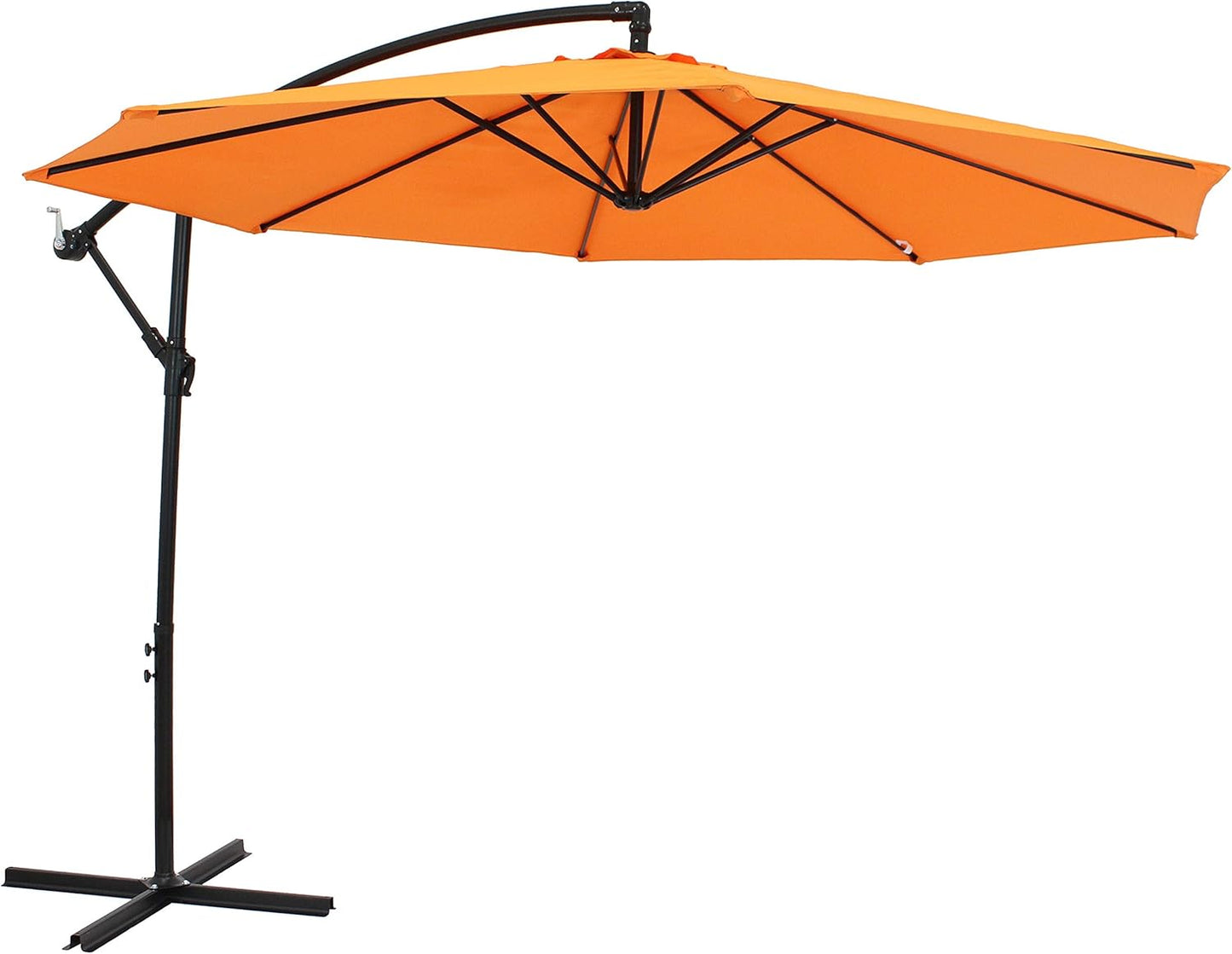 SUNGUARD UMBRELLAS 9.5 ft Cantilever Patio Umbrella with Crank, Air Vent, Polyester Canopy, Steel Pole and Cross Base for Outdoor Shade