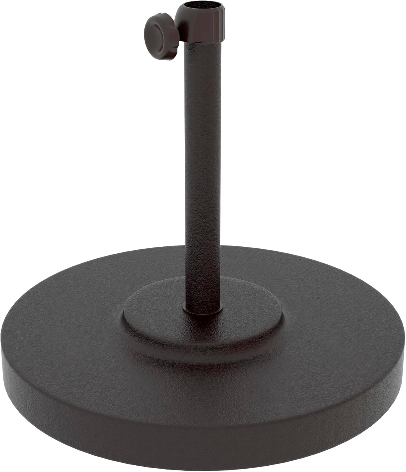 SUNGUARD UMBRELLAS 50 lb Round Concrete Patio Umbrella Base, Powder-Coated Steel Outdoor Umbrella Stand with 16 in Receiver Pole, White, Fits Up to 1.5 in Umbrella Poles