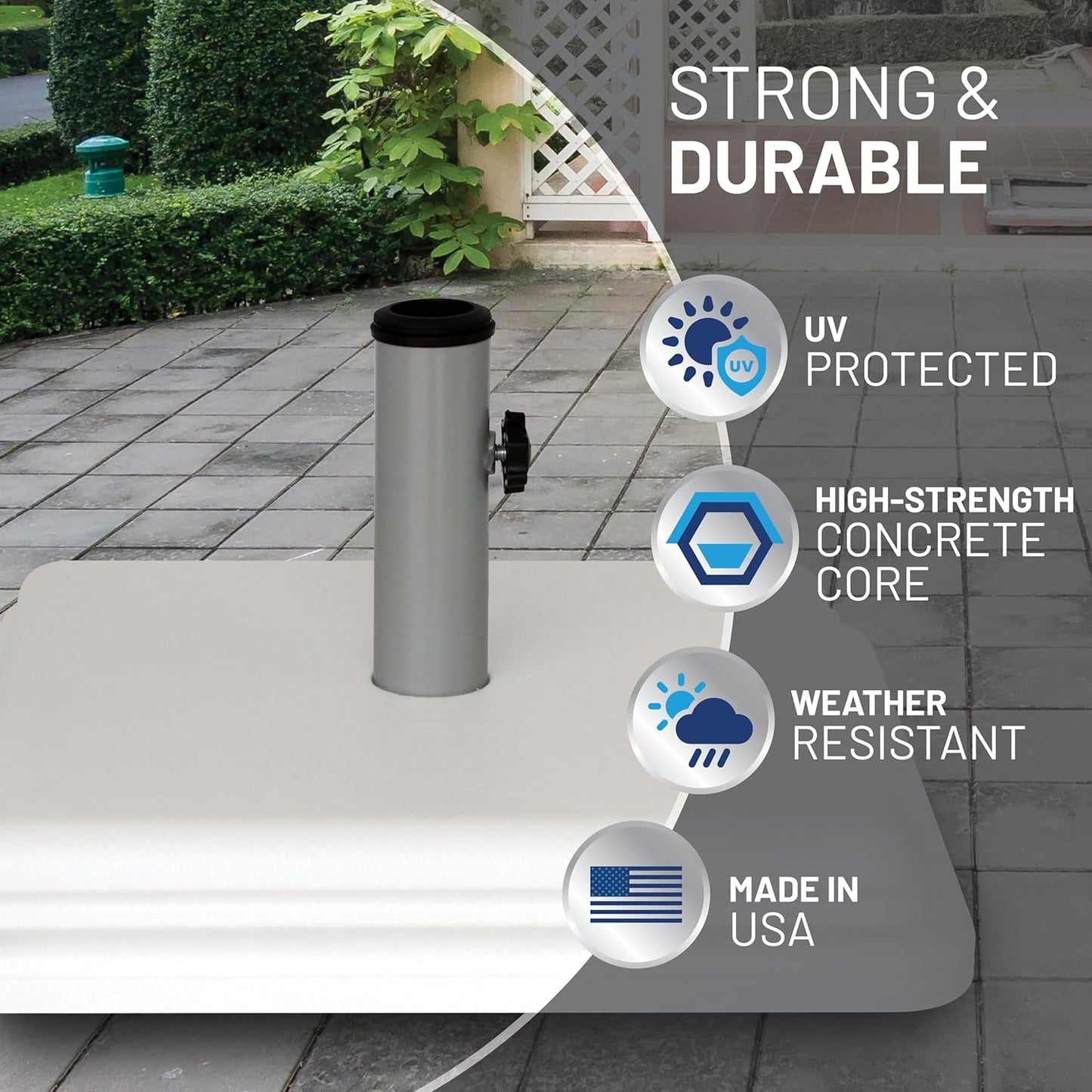SUNGUARD UMBRELLAS 40 lb Patio Table Umbrella Base, Heavy Duty Weighted Outdoor Umbrella Stand for Patio Tables, Decks, Backyards and Outdoor Dining Areas