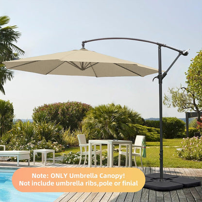 SUNGUARD UMBRELLAS 10 ft Patio Umbrella Replacement Canopy, 8-Rib Outdoor Umbrella Fabric Cover for Hanging Offset, Cantilever, and Market Umbrellas, 300D Polyester, Canopy Only