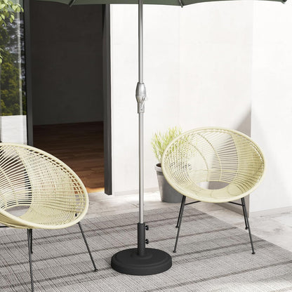 SUNGUARD UMBRELLAS Heavy Duty Round Patio Umbrella Base, Cement-Filled Outdoor Market Umbrella Stand with Adjustable Pole Reducers, Tightening Knobs, Black, Fits 1.3 in to 1.9 in Poles