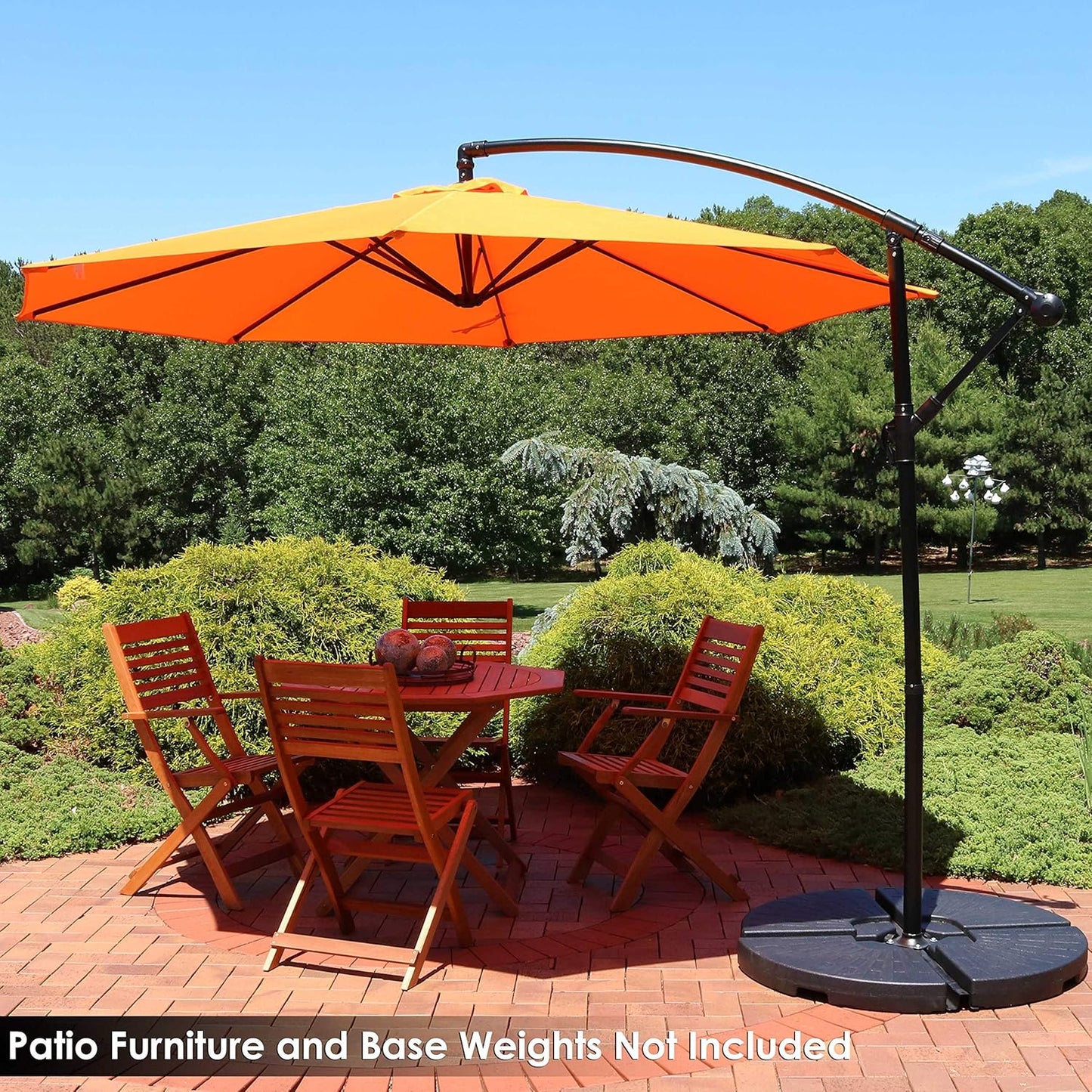 SUNGUARD UMBRELLAS 9.5 ft Cantilever Patio Umbrella with Crank, Air Vent, Polyester Canopy, Steel Pole and Cross Base for Outdoor Shade